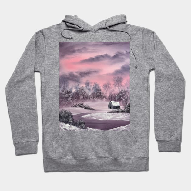 Pink Winter Painting Hoodie by J&S mason